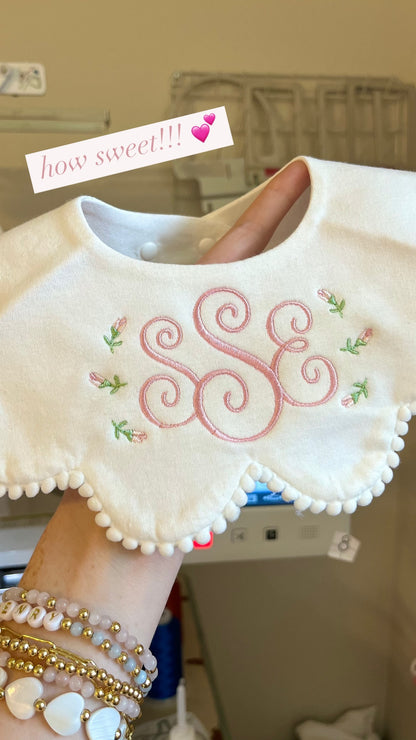 Scallop Pom Pom Bib