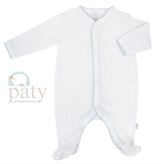 Paty Knit White Footie