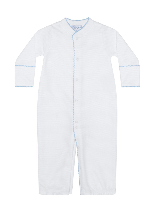 Nellapima Bubble Converter Gown - White w/Blue Trim