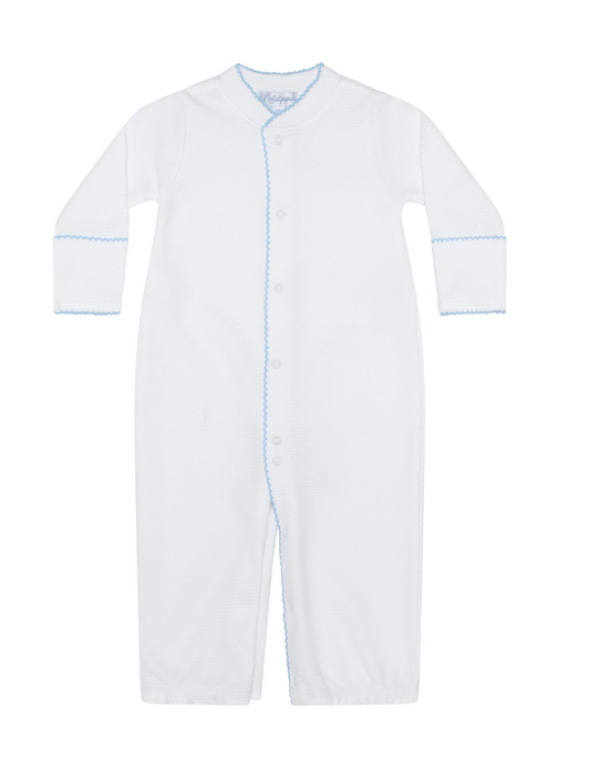 Nellapima Bubble Converter Gown - White w/Blue Trim