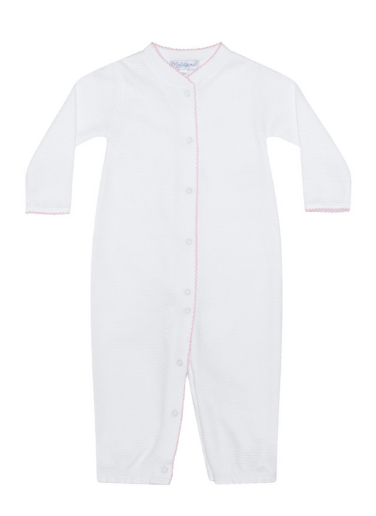 Nellapima Bubble Converter Gown - White w/Pink Trim